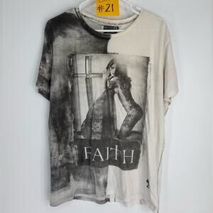 Religion Faith Risqué Black/White T-Shirt Girl Size XL Vintage
